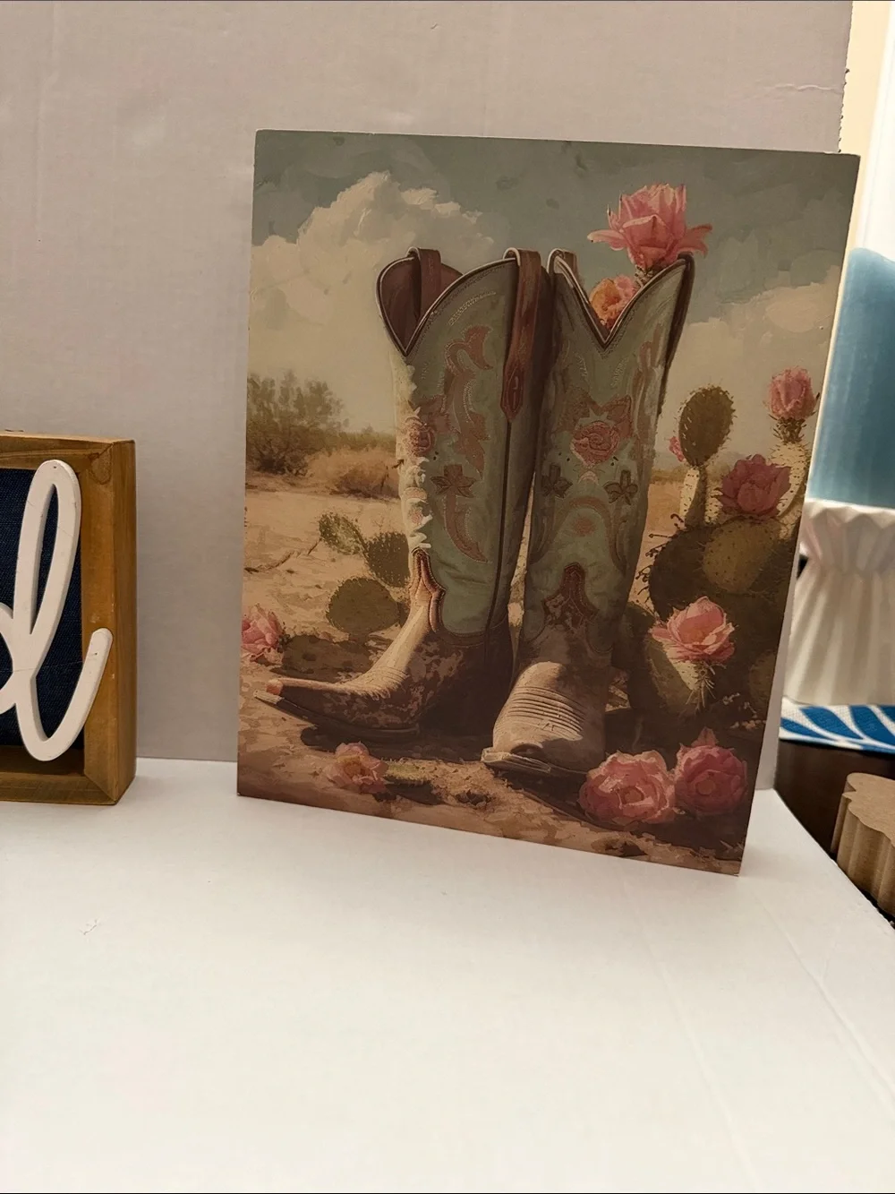 Simply Blessed & Hope Wall Sign Trio - Blue, Black, White